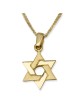 14K Yellow Gold Interlocking Star of David Pendant Necklace