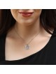 14K Gold Chai Pendant with Diamonds and Enamel