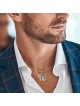 14K Gold Chai Pendant with Diamonds and Enamel