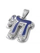 Pendentif Chai en or 14 carats avec diamants et émail