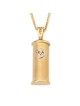 Luxury 14K Gold Mezuzah Case Shin Pendant Necklace