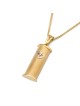 Collier de luxe avec pendentif tibia et étui Mezuzah en or 14 carats