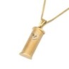 Luxury 14K Gold Mezuzah Case Shin Pendant Necklace