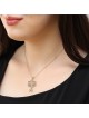 Pendentif menorah à 7 branches pour femme en or 14 carats avec diamants et rubis