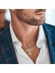 14K Gold Women's 7-Branch Menorah Pendant with Diamonds and Rubies