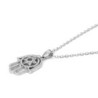14K Gold Hamsa and Star of David Pendant with Diamonds for Women