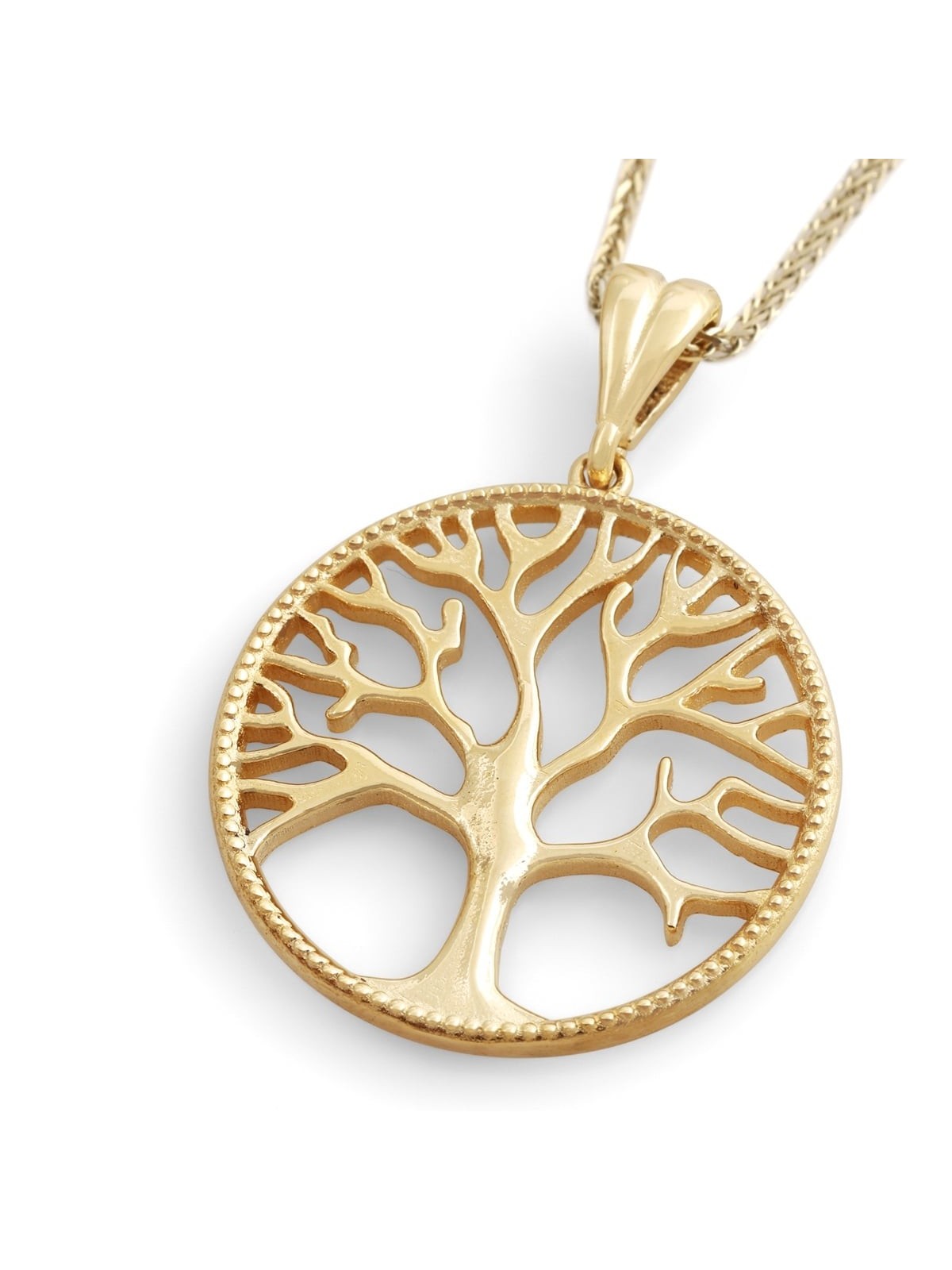 Collier pendentif arbre de vie de luxe en or 14 carats