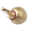 Three-Dimensional Ruby Stone-Accented 14K Yellow Gold Pomegranate Pend