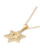 Collier pendentif étoile de David en or 14 carats pour femme avec diamants blancs