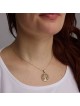 Collier pendentif arbre de vie de luxe en or jaune 14 carats avec hos colorés