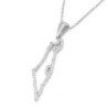 14K Gold Women's Map of Israel Pendant Lined with Diamonds - Color Opt