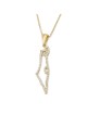 Pendentif carte d'Israël en or 14 carats pour femme doublé de diamants - Couleur opt