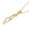 14K Gold Women's Map of Israel Pendant Lined with Diamonds - Color Opt