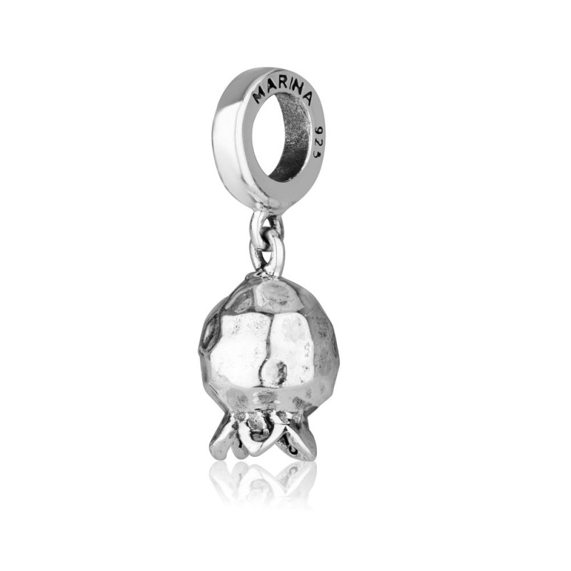 Marina Jewelry Breloque en argent sterling avec grenade martelée