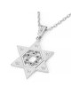 14K Gold Unisex Chai and Star of David Pendant
