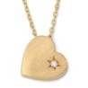 14K Gold Heart Necklace with Single Diamond