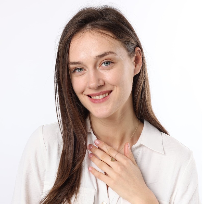 Collier cœur en or 14 carats avec diamant unique