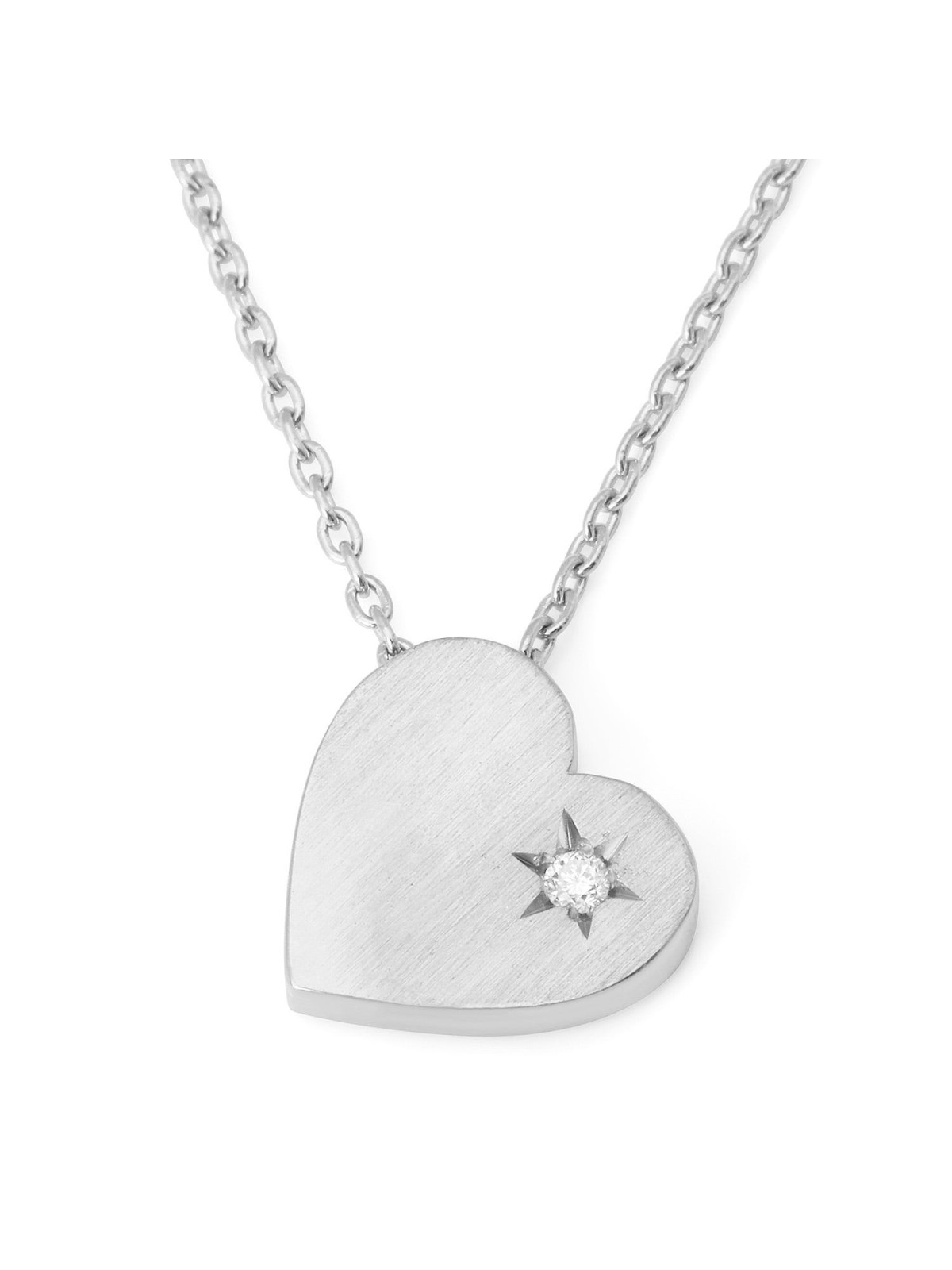 Collier cœur en or 14 carats avec diamant unique