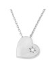 14K Gold Heart Necklace with Single Diamond