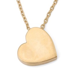 14K Gold Heart Necklace with Single Diamond