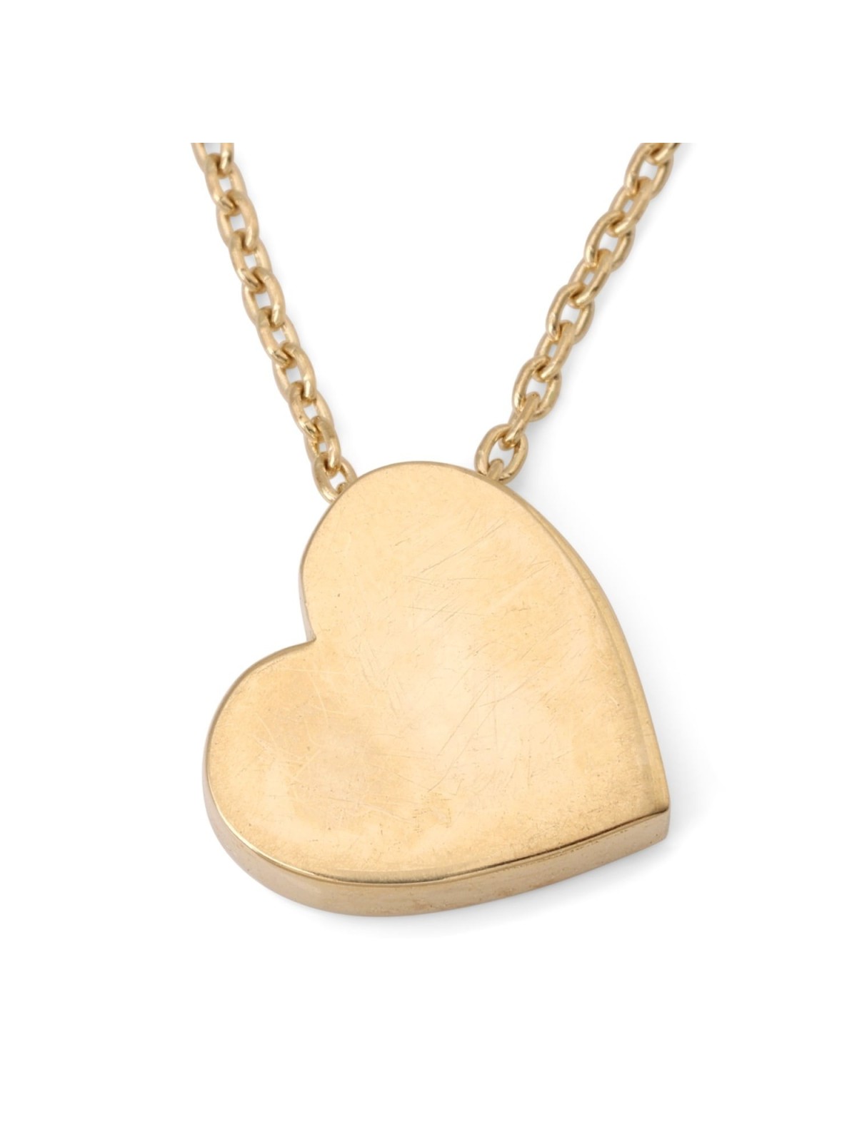 14K Gold Heart Necklace with Single Diamond