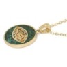 14K Gold Round Shema Yisrael Pendant with Eilat Stone and Evil Eye