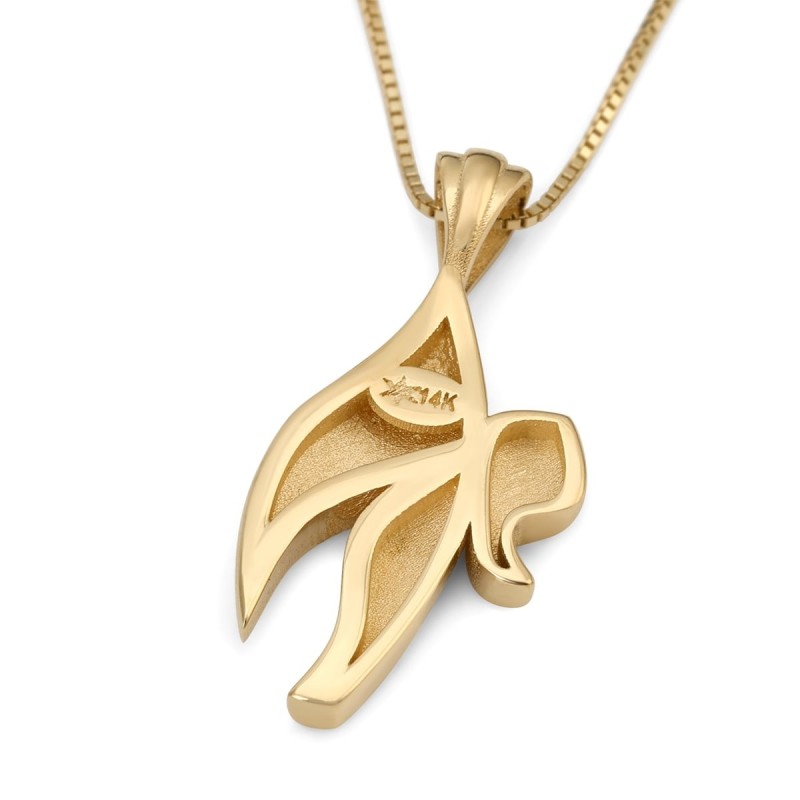 Collier à pendentif Chai élégant en or 14 carats