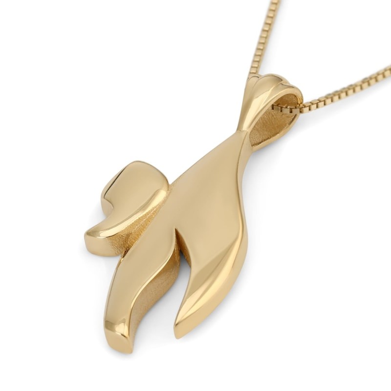 Collier à pendentif Chai élégant en or 14 carats