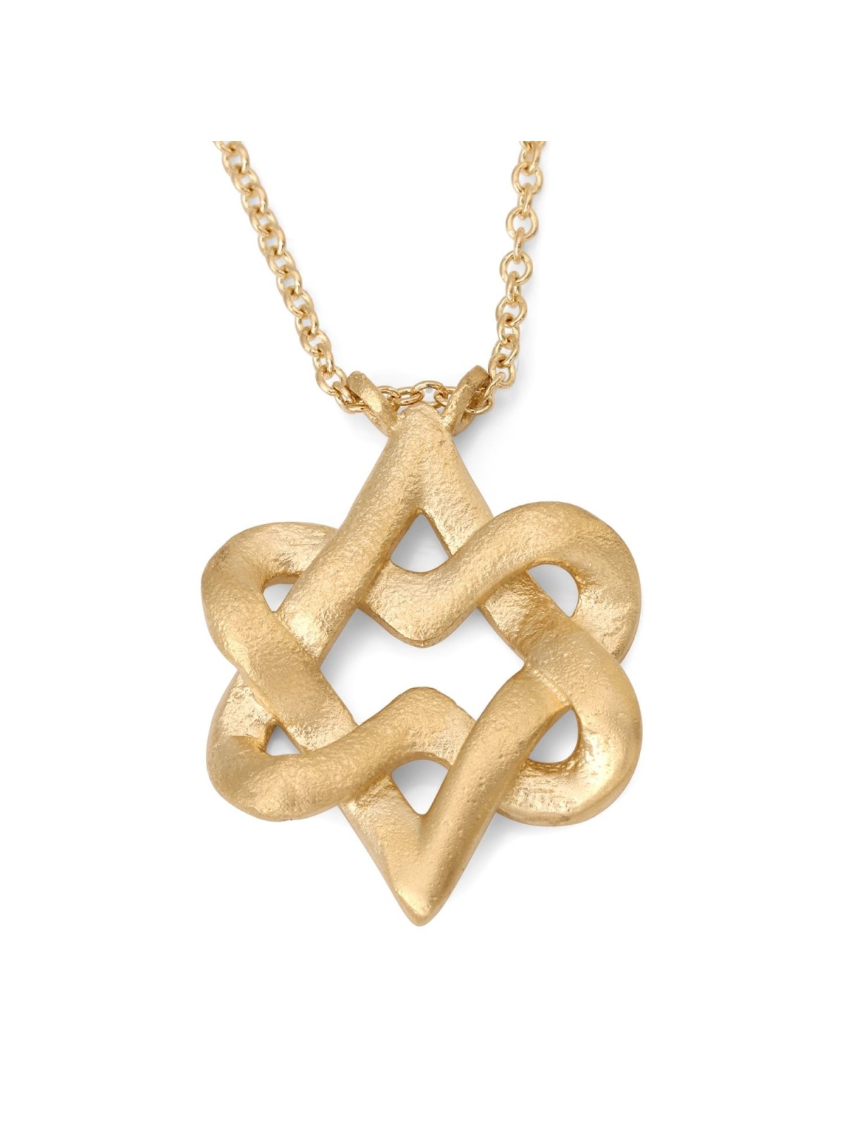 Miniature 14K Gold Heart Shaped Star of David Necklace - Yellow or Whi