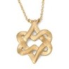 Miniature 14K Gold Heart Shaped Star of David Necklace - Yellow or Whi