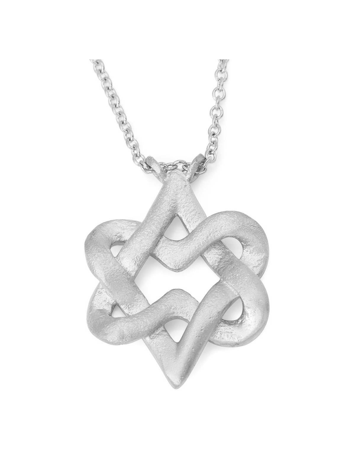 Miniature 14K Gold Heart Shaped Star of David Necklace - Yellow or Whi