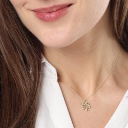 Miniature 14K Gold Heart Shaped Star of David Necklace - Yellow or Whi