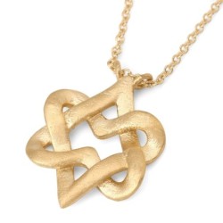 Miniature 14K Gold Heart Shaped Star of David Necklace - Yellow or Whi