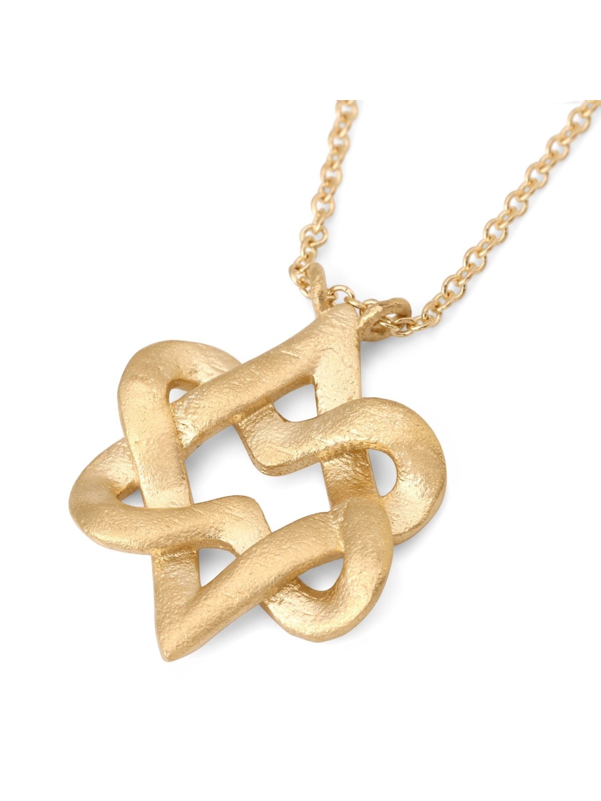 Miniature 14K Gold Heart Shaped Star of David Necklace - Yellow or Whi