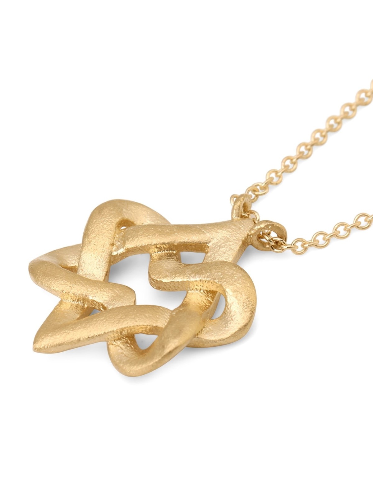 Miniature 14K Gold Heart Shaped Star of David Necklace - Yellow or Whi