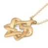 Miniature 14K Gold Heart Shaped Star of David Necklace - Yellow or Whi
