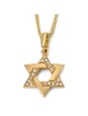 Pendentif étoile de David en or massif 14 carats avec diamants - Option couleur