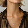 14K Gold Diamond Dove Star of David Pendant Necklace for Women