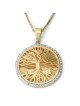Pendentif arbre de vie en or 14 carats pavé de diamants