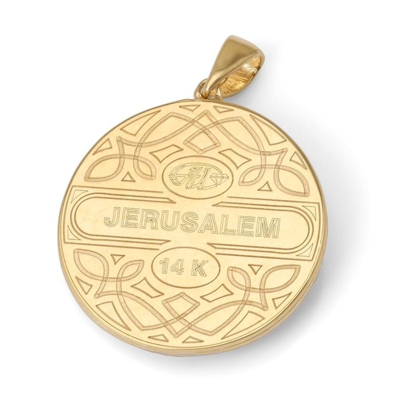 Pendentif arbre de vie en or 14 carats pavé de diamants