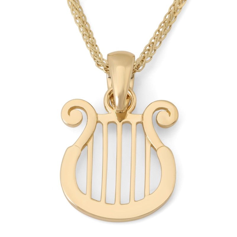 Pendentif harpe de David en or jaune 14 carats