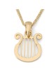 14K Yellow Gold David's Harp Pendant