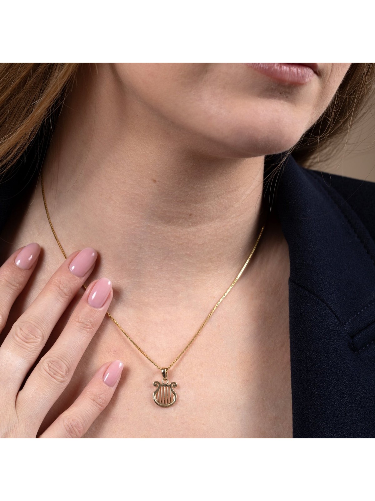 14K Yellow Gold David's Harp Pendant