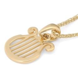 14K Yellow Gold David's Harp Pendant