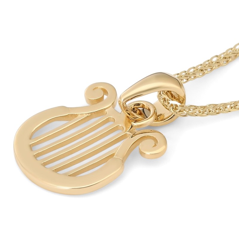 Pendentif harpe de David en or jaune 14 carats