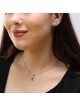 Pendentif étoile de David en or 14 carats avec diamants blancs et noirs pour femme