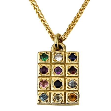 Pendentif Hoshen Mishpat en or 14 carats