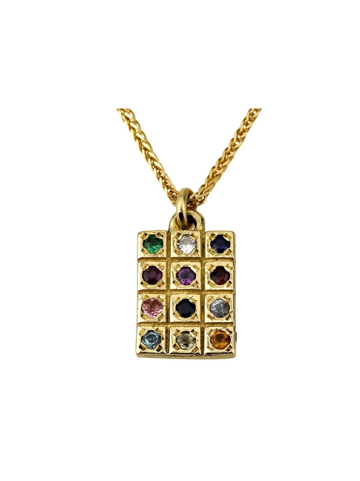 14K Gold Hoshen Mishpat Pendant