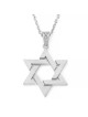 14K Gold Unisex Interlinking Star of David Pendant Necklace - Color/Fi