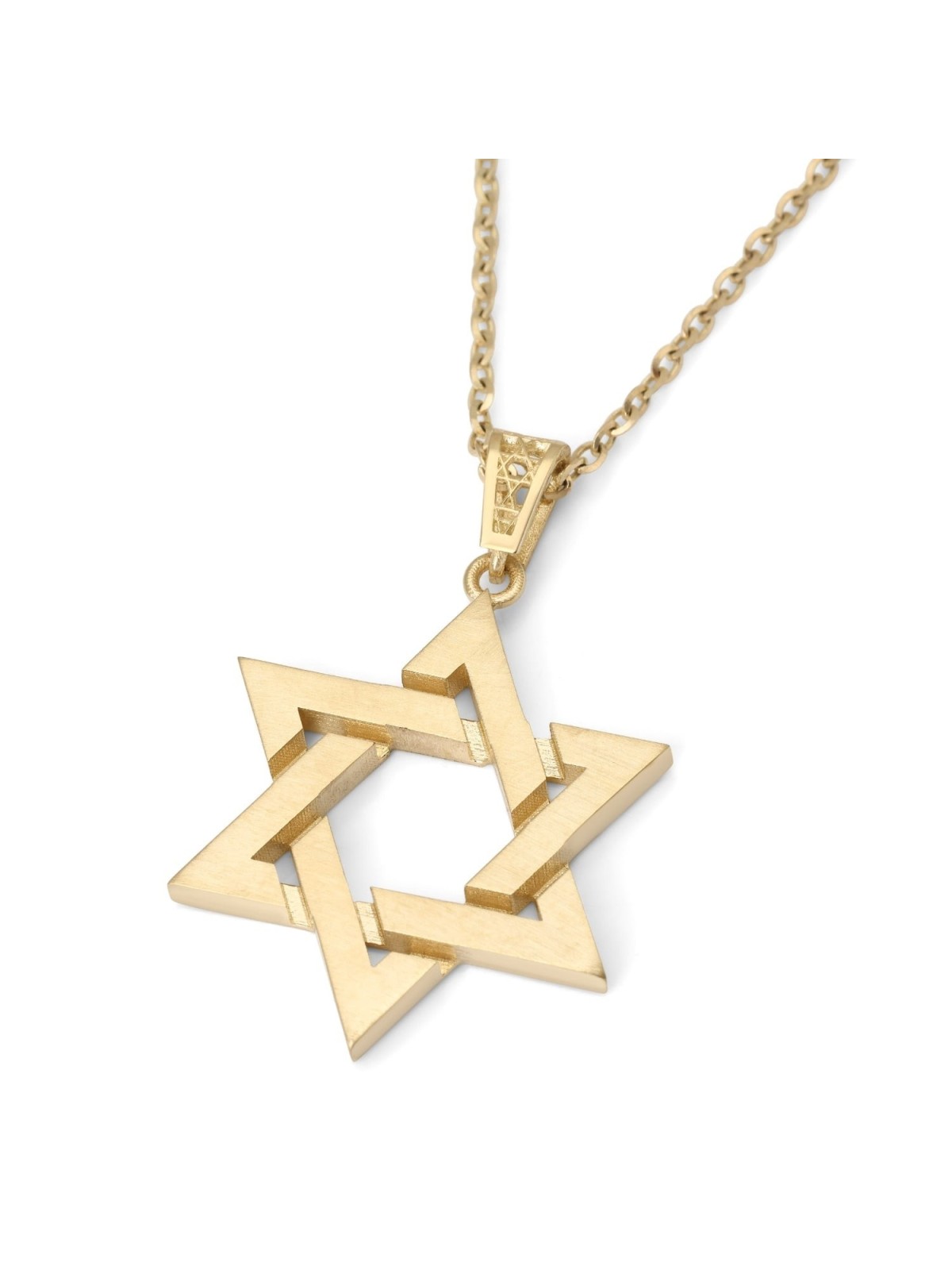 שרשרת תליון מגן דוד לשני המינים זהב 14K לשני המינים - צבע/Fi